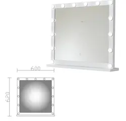 מראה מרובע נורה E27 +פס לד לבן מוגן